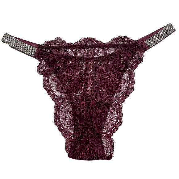 NWT VICTORIA'S SECRET Very Sexy Brazilian Pantie Sz L Purple Lace - Picture 2 of 4